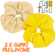 Zestaw gumek muślinowych do włosów MAXI: CAMEL+MUSZTARDOWA, 2 szt., NappiMe